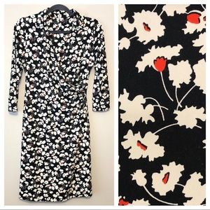 Talbots Black and White Floral Dress